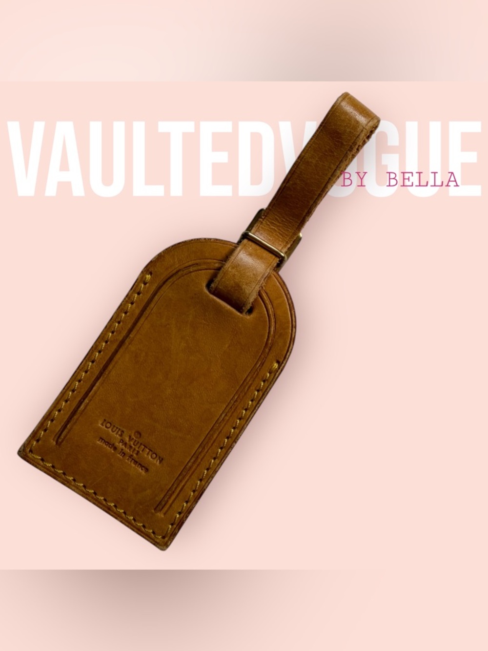 Louis Vuitton Vachetta Leather Luggage Tag | Authentic | Honey Patina